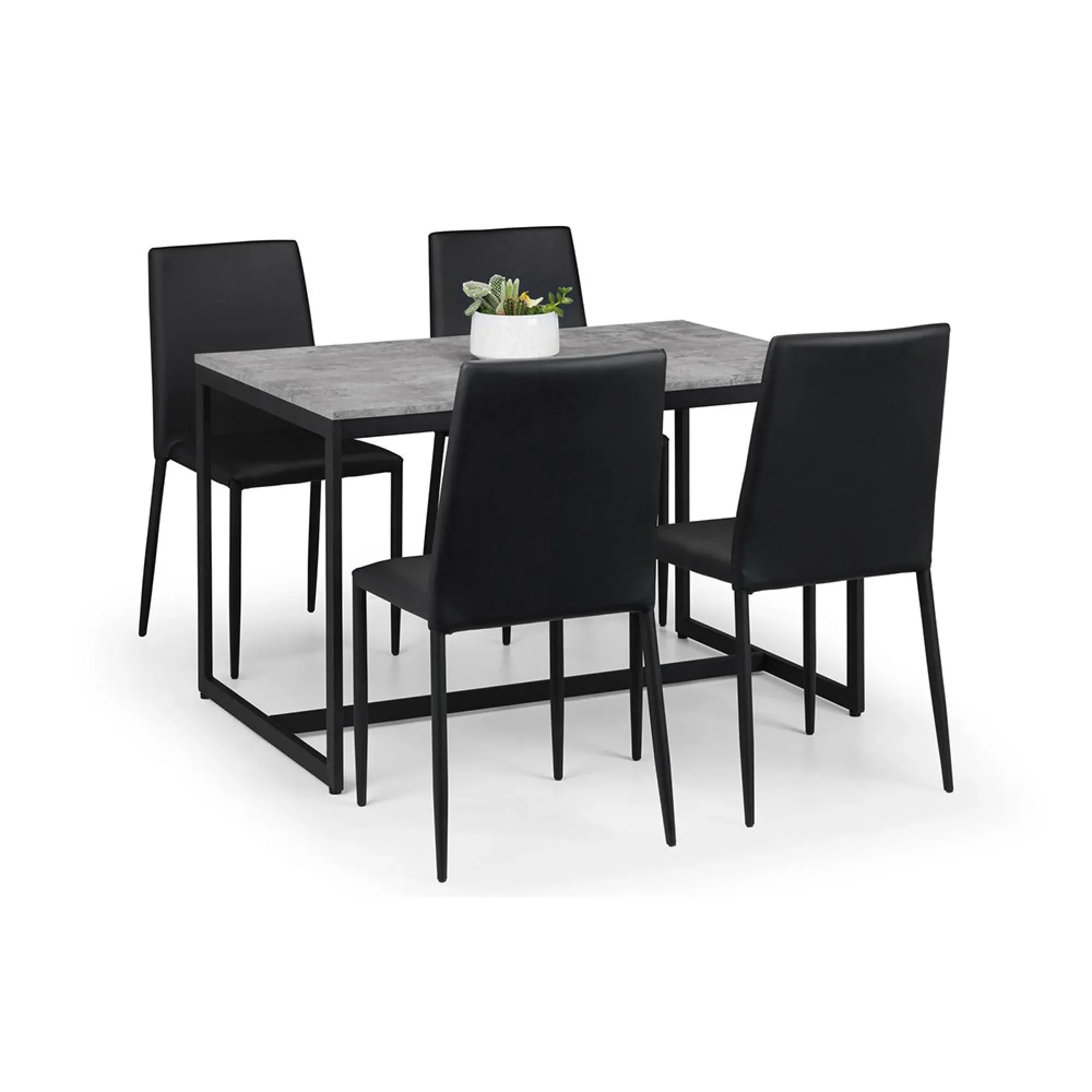 Staten 4-Seater Dining Table - Concrete Effect