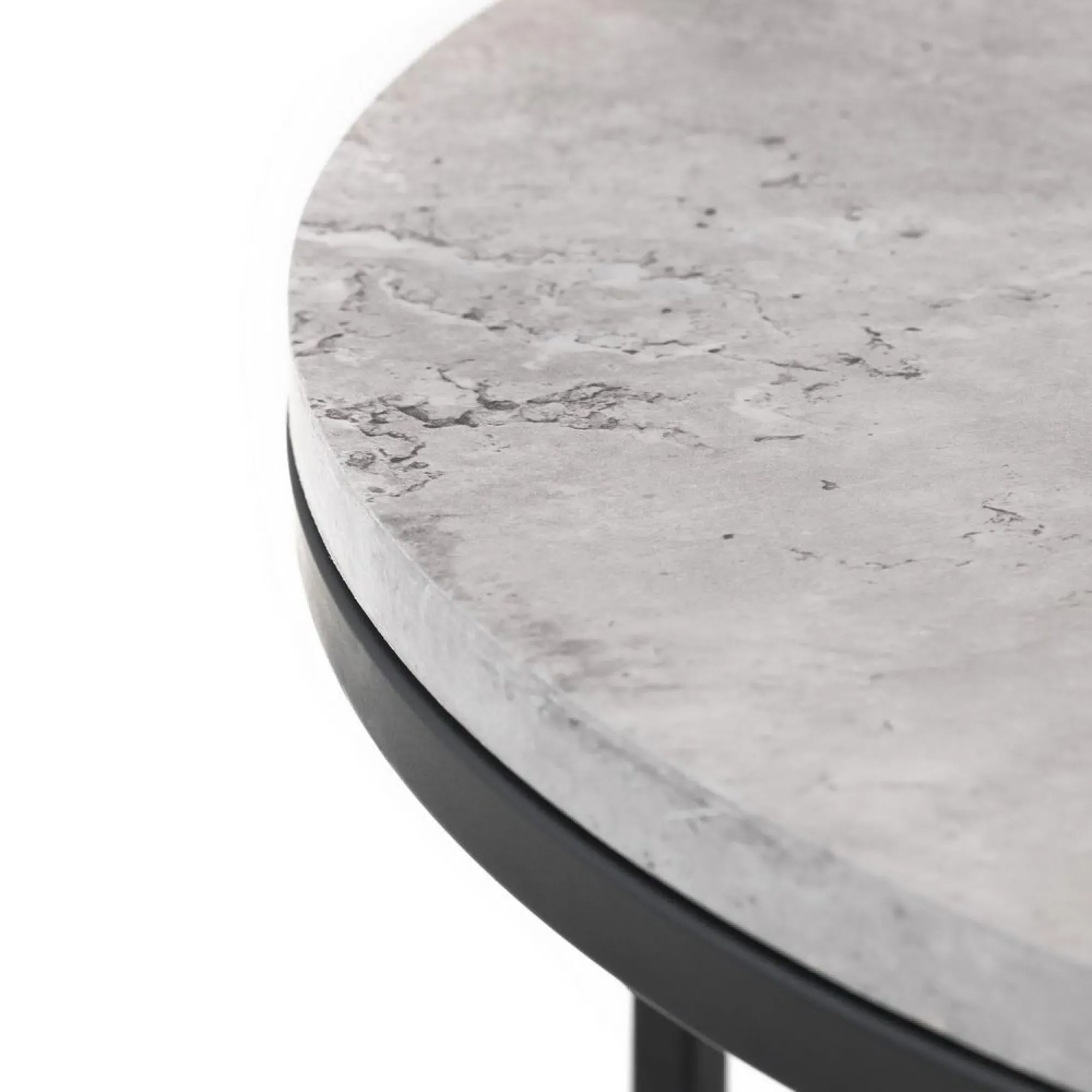 Staten Round Nest of 2 Coffee Tables - Concrete Effect