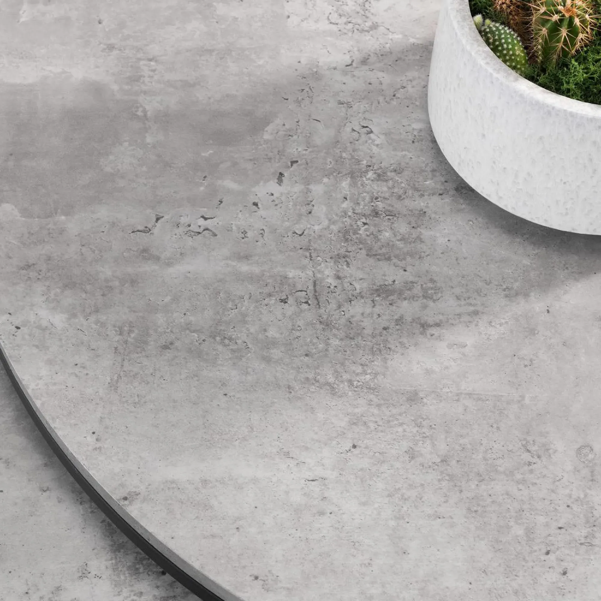 Staten Round Nest of 2 Coffee Tables - Concrete Effect