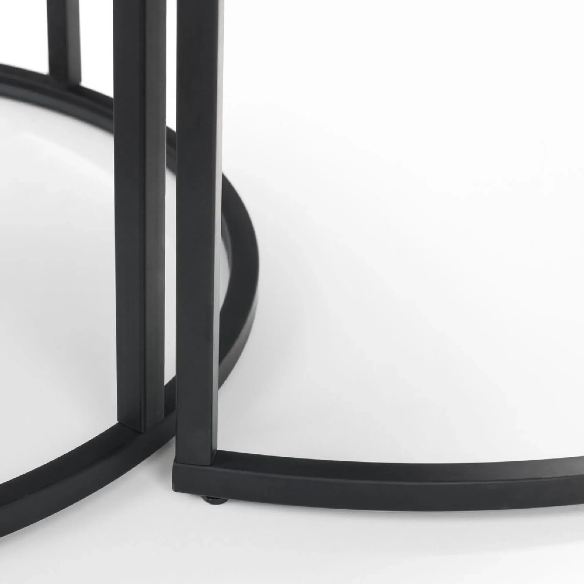 Staten Round Nest of 2 Coffee Tables - Concrete Effect