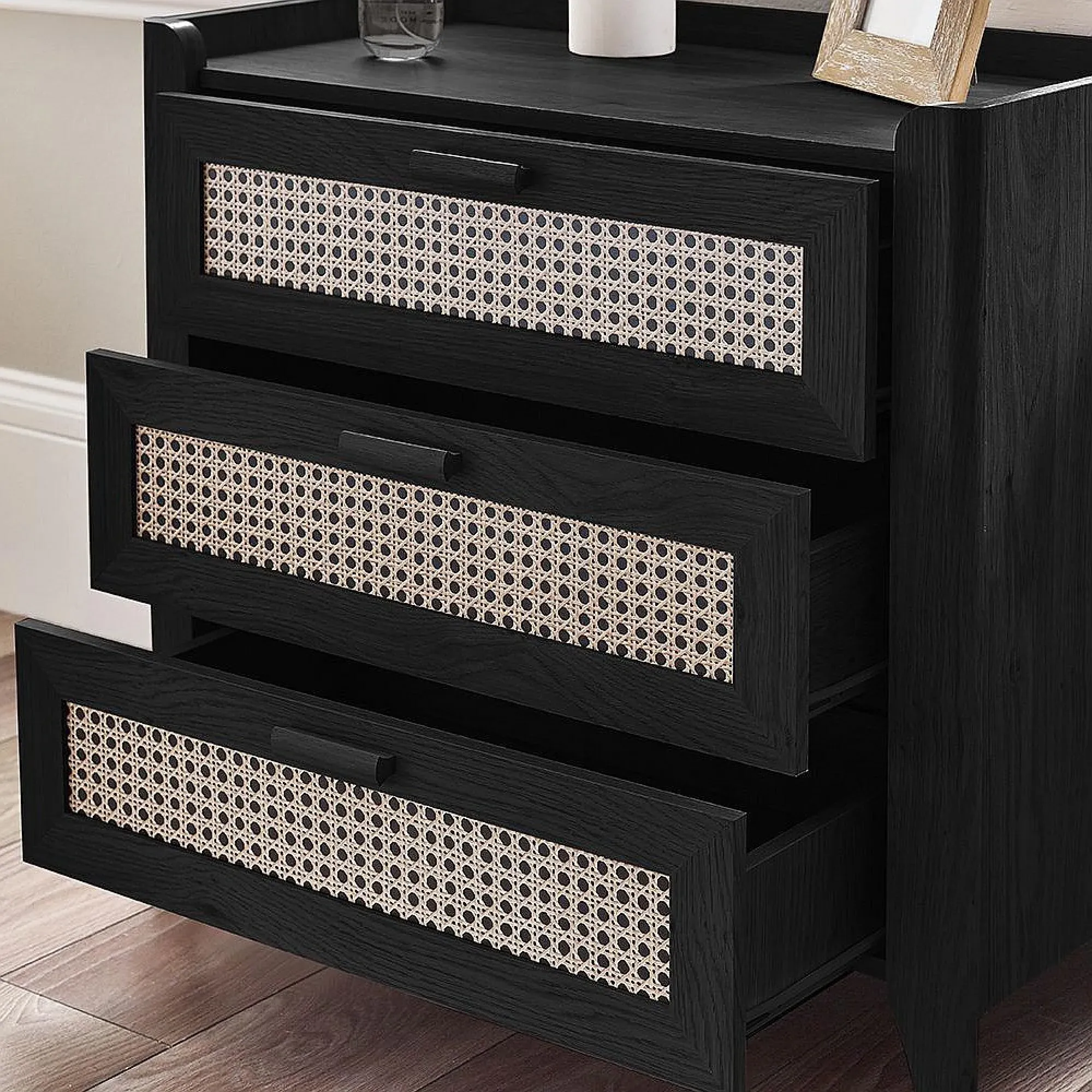 Sydney 3 Drawer Chest - Black, Oak