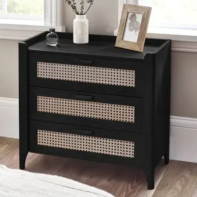 Sydney 3 Drawer Chest - Black, Oak image
