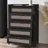 Sydney 5 Drawer Chest - Black, Faux Rattan