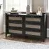 Sydney 6 Drawer Wide Chest - Black, Faux Rattan