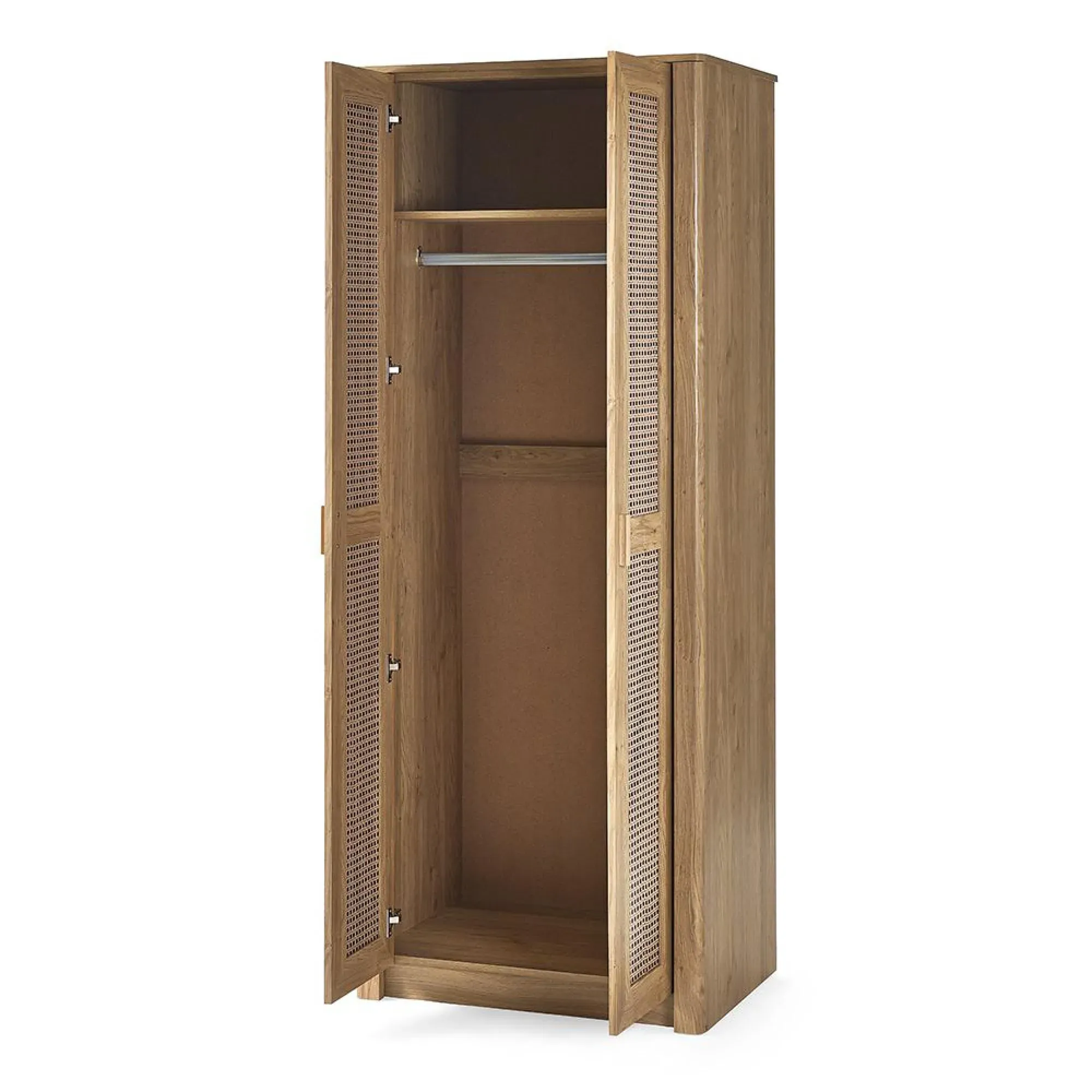 Sydney Faux Rattan 2 Door Wardrobe - Oak