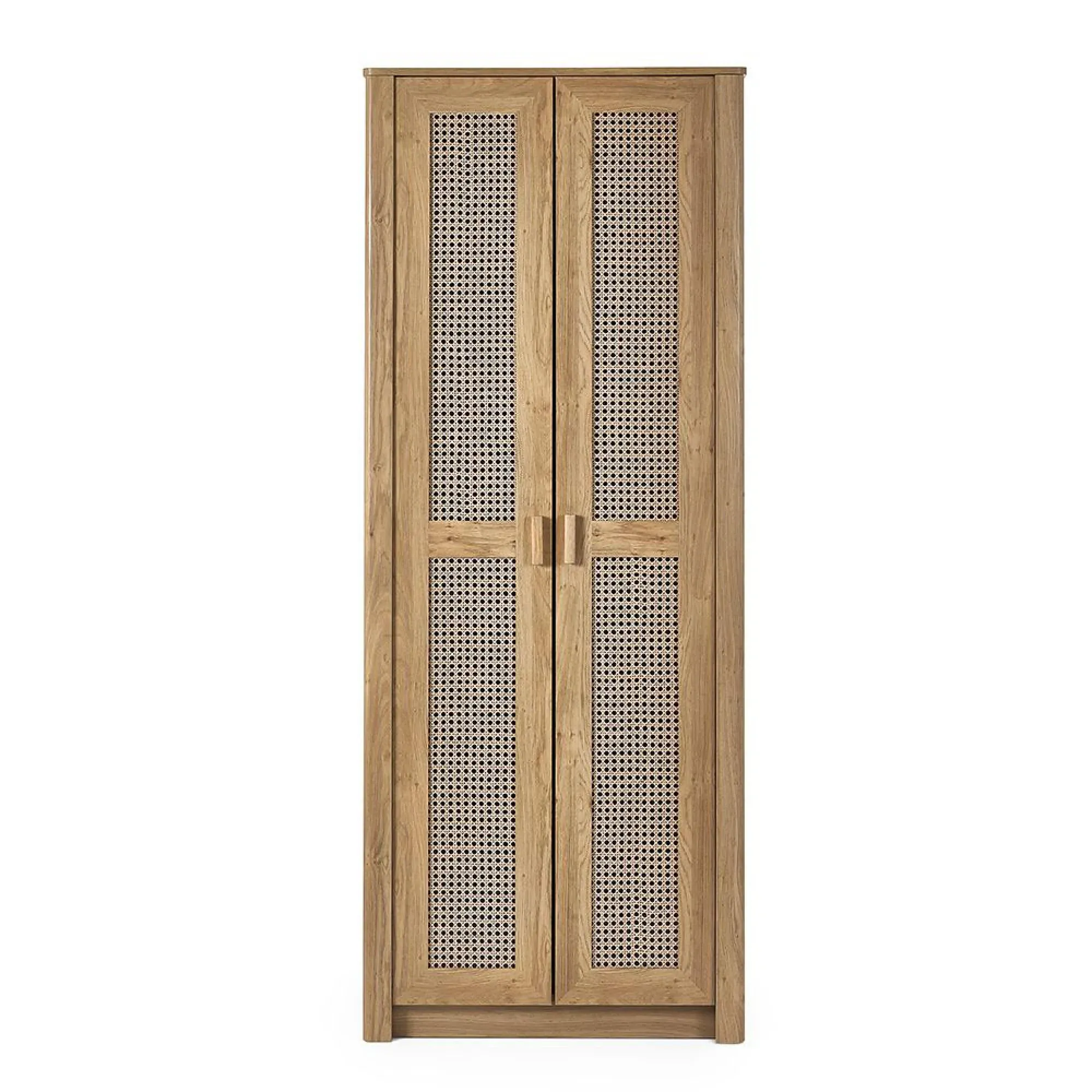 Sydney Faux Rattan 2 Door Wardrobe - Oak