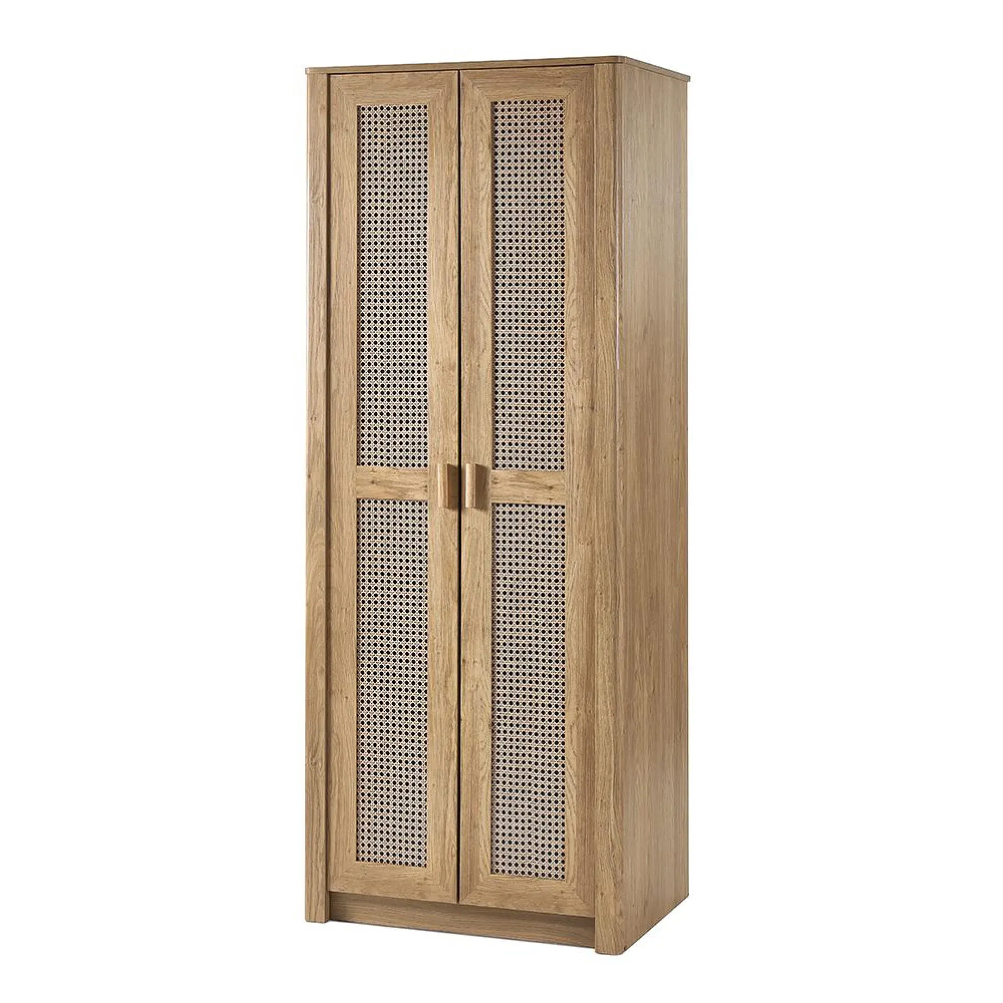 Sydney Faux Rattan 2 Door Wardrobe - Oak