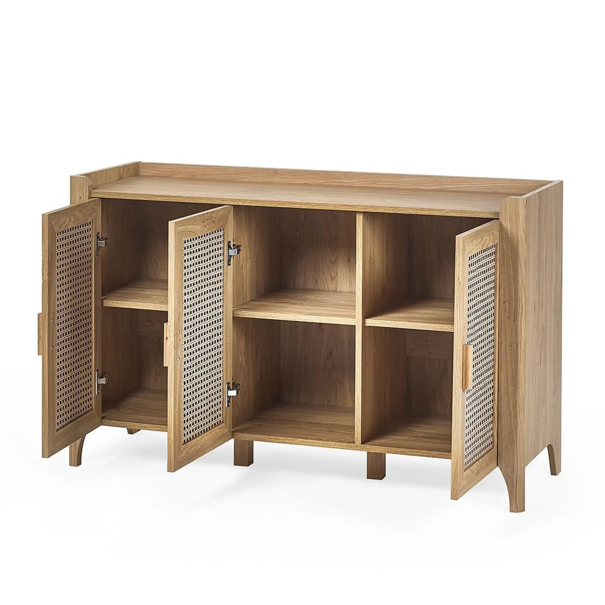 Sydney Faux Rattan 3 Door Sideboard - Oak