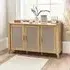 Sydney Faux Rattan 3 Door Sideboard - Oak