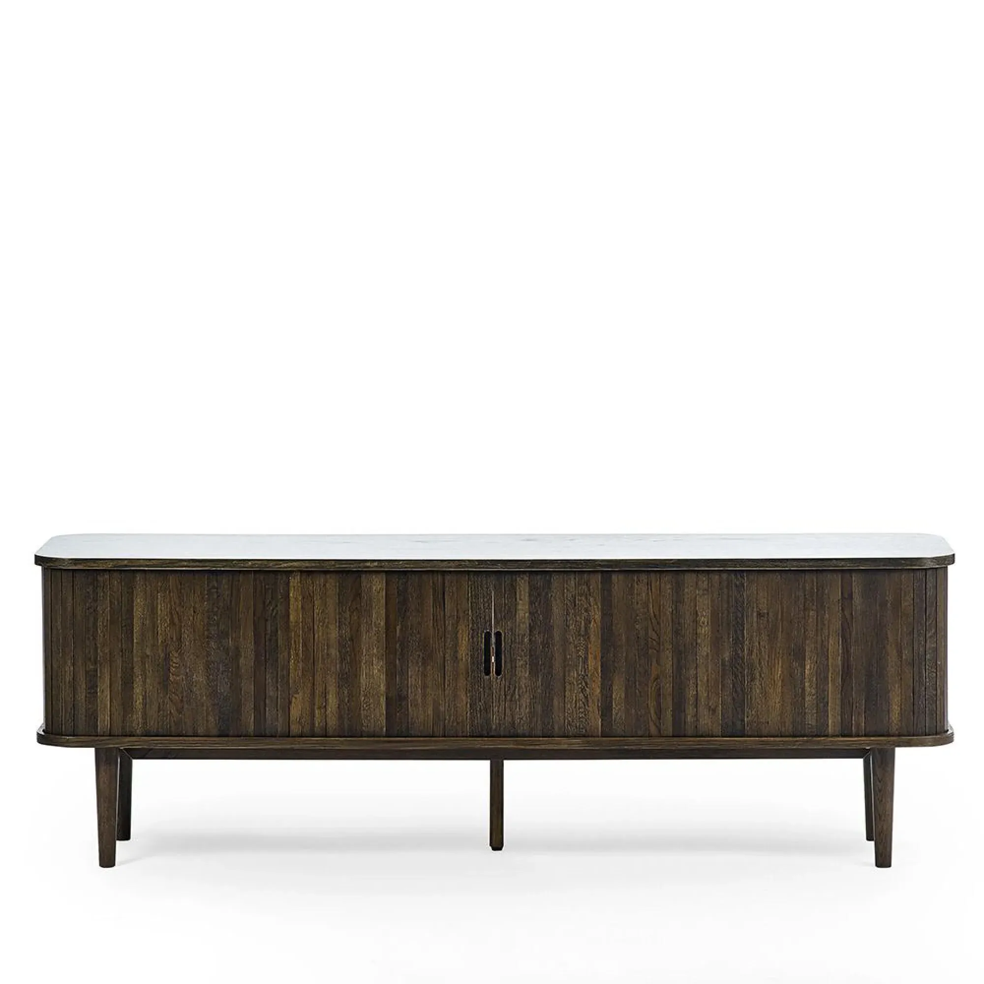 Tambour Ribbed 160cm TV Unit - Dark Oak