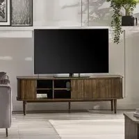 Tambour Ribbed 160cm TV Unit - Dark Oak