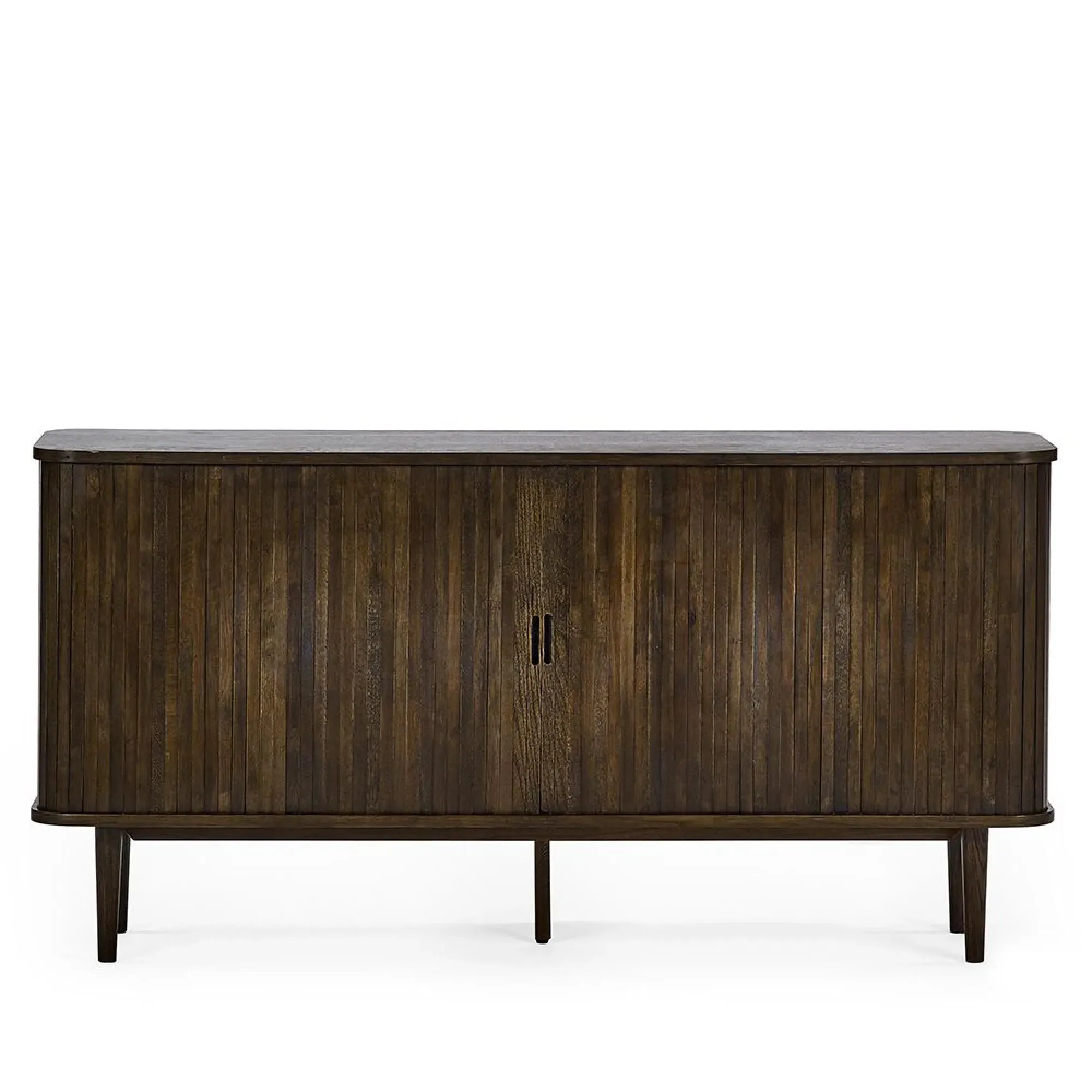 Tambour Ribbed 2 Door Large Sideboard - Dark Oak