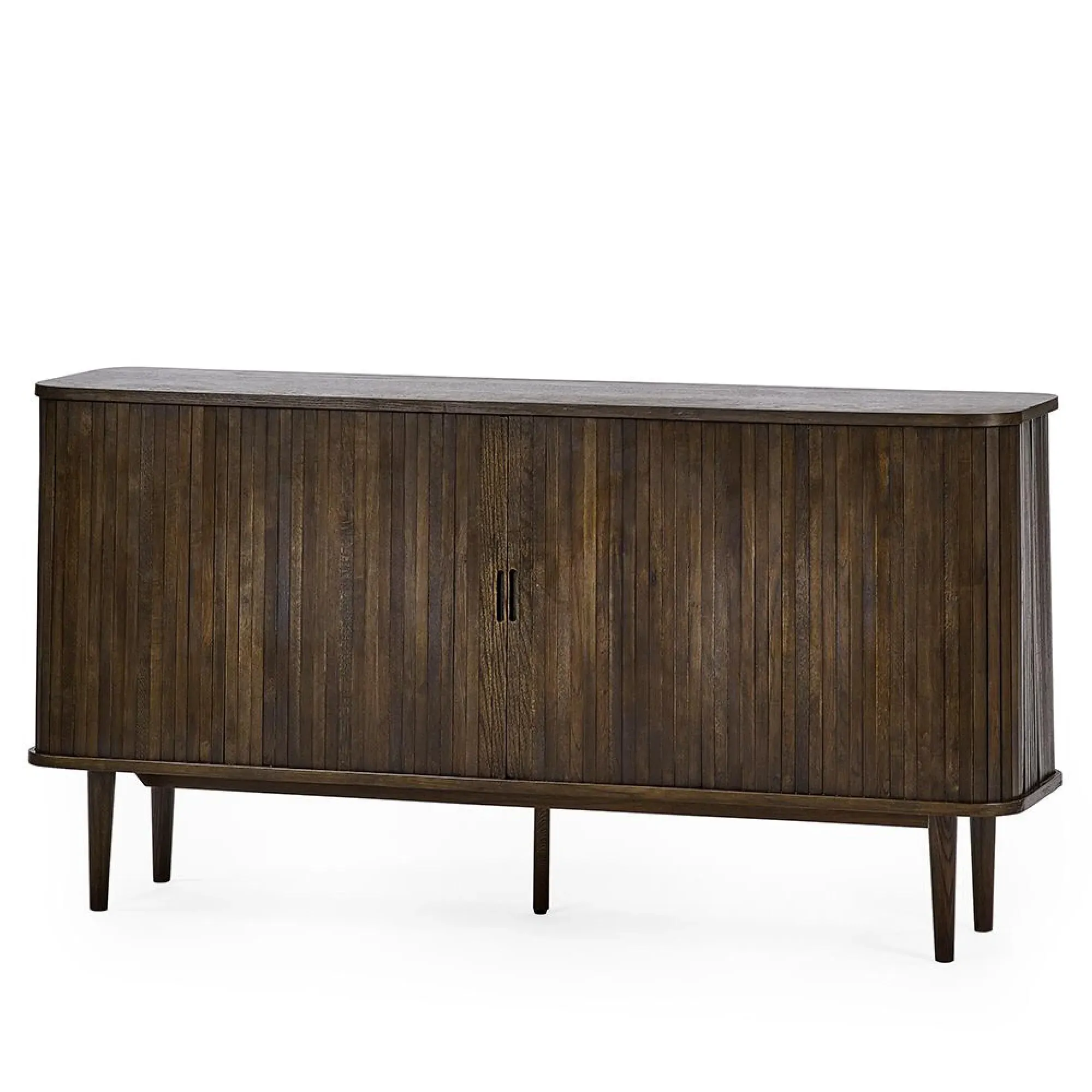 Tambour Ribbed 2 Door Large Sideboard - Dark Oak