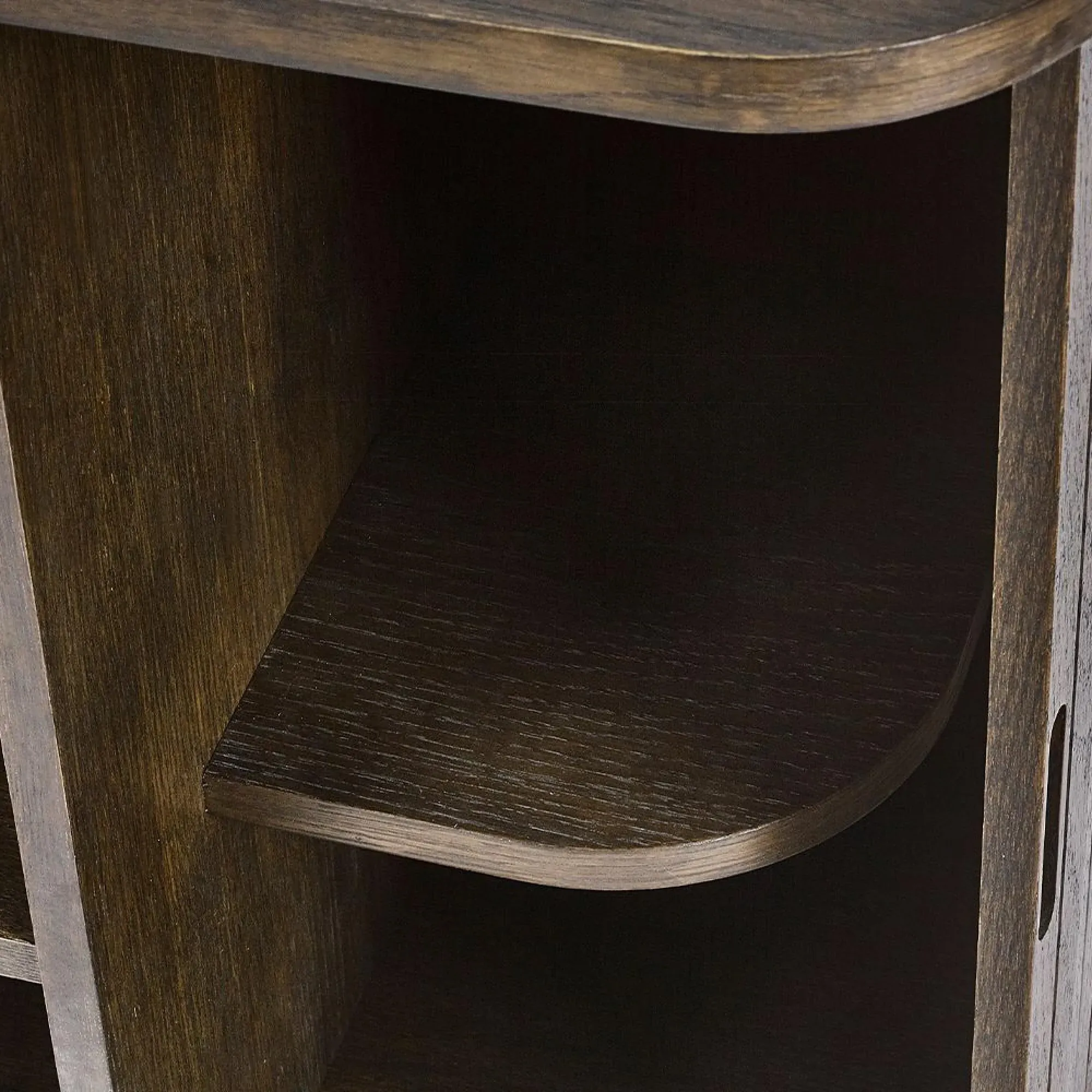 Tambour Ribbed 2 Door Large Sideboard - Dark Oak