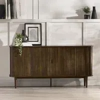 Tambour Ribbed 2 Door Large Sideboard - Dark Oak