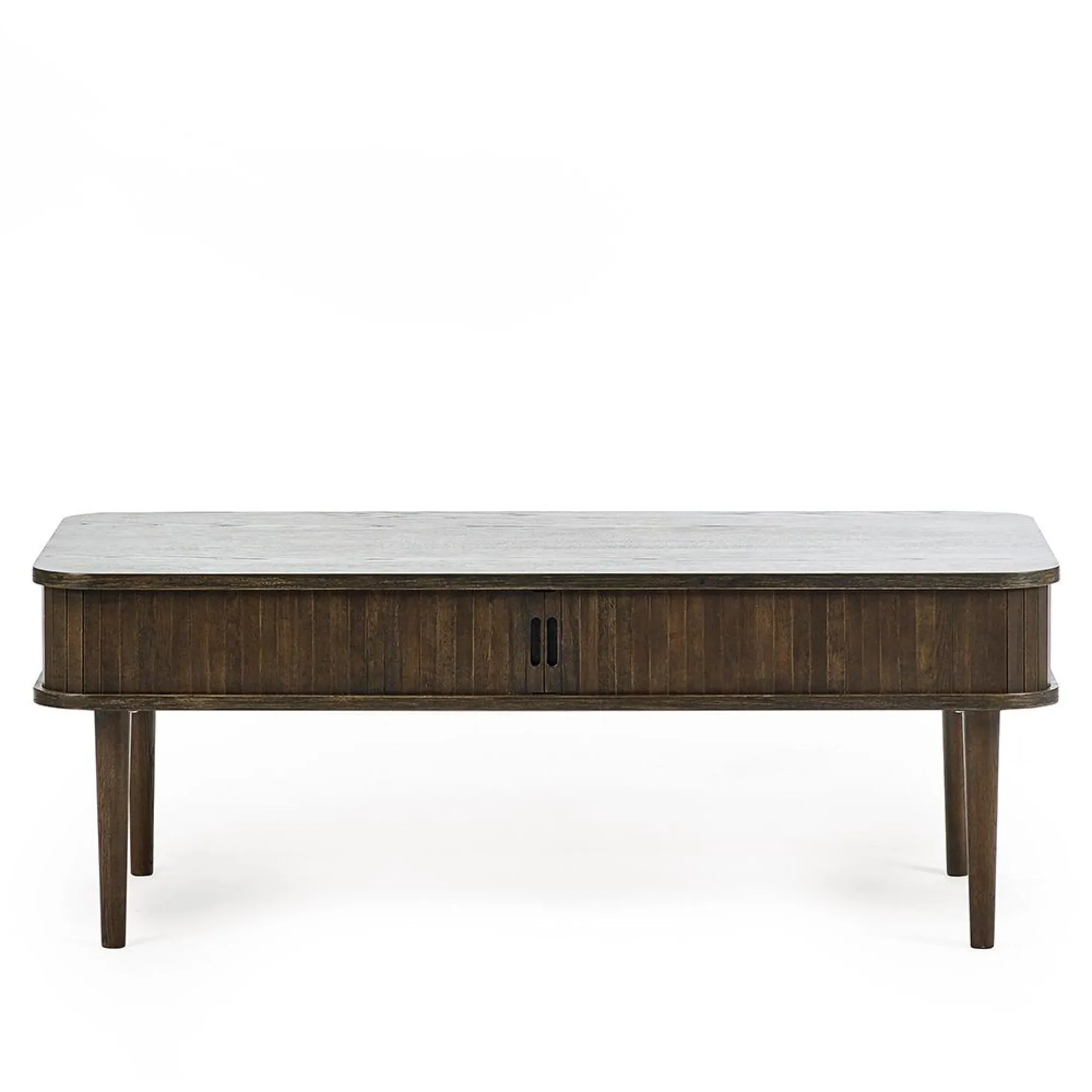 Tambour Ribbed Coffee Table - Dark Oak