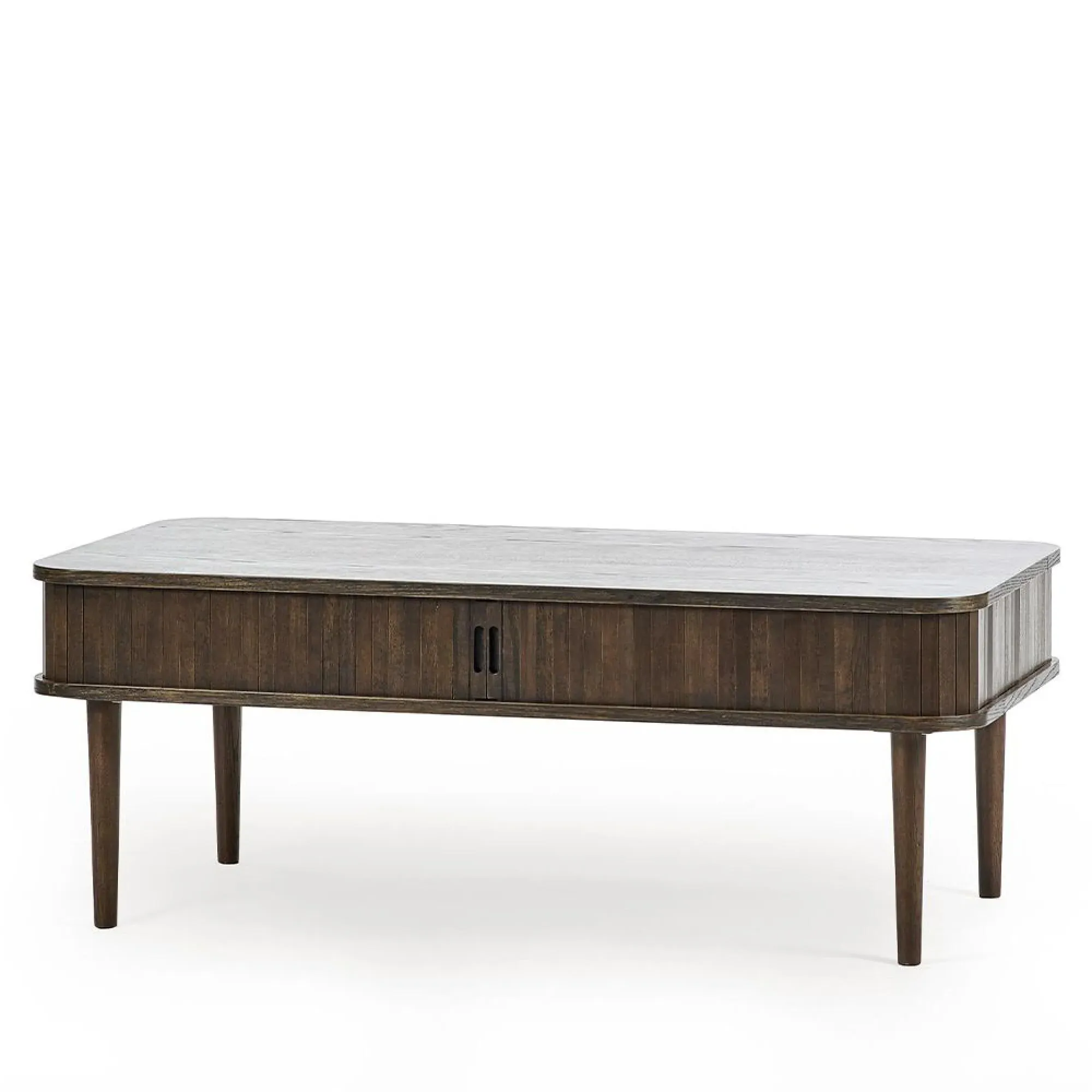 Tambour Ribbed Coffee Table - Dark Oak