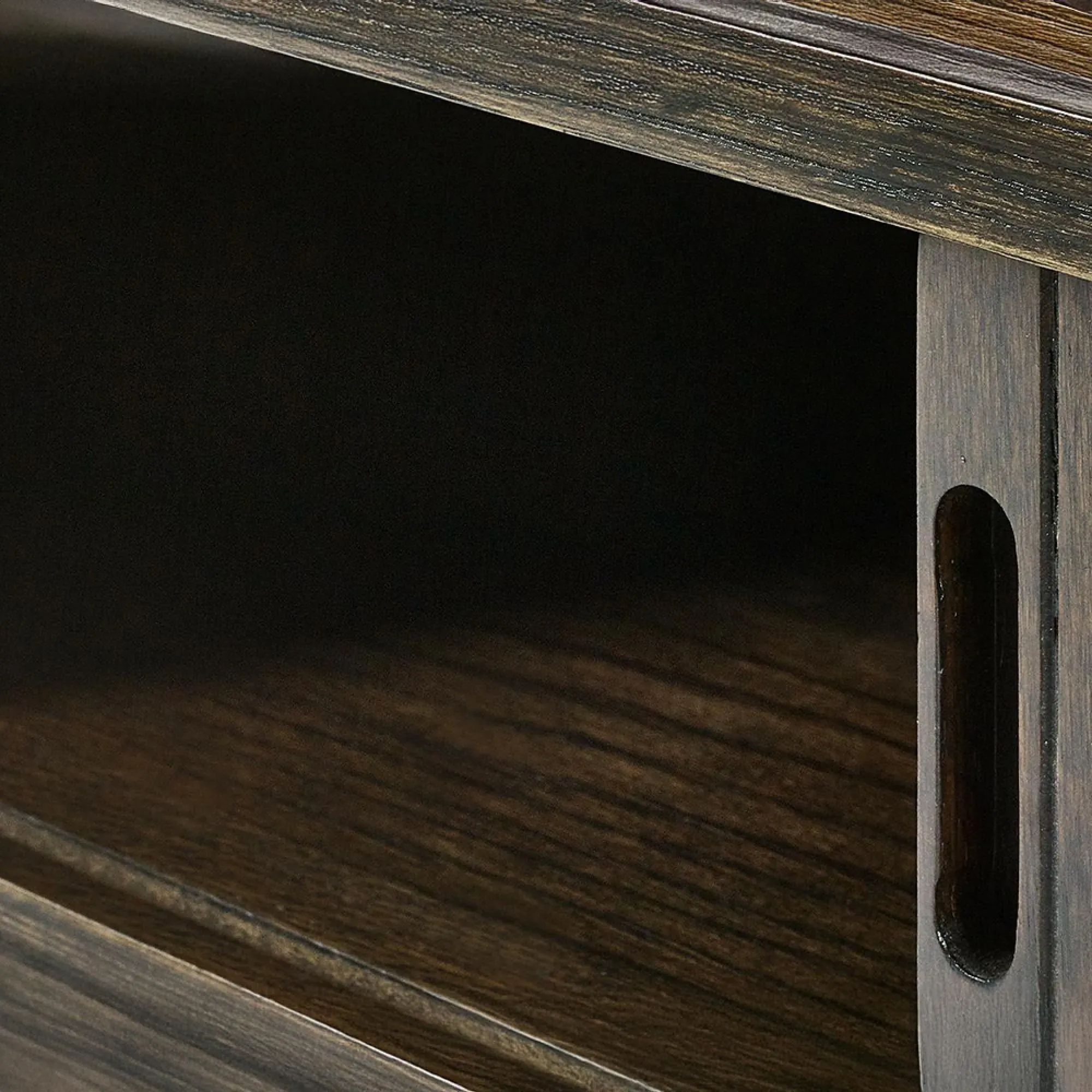 Tambour Ribbed Coffee Table - Dark Oak