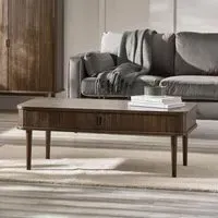 Tambour Ribbed Coffee Table - Dark Oak
