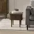 Tambour Ribbed Side Table - Dark Oak