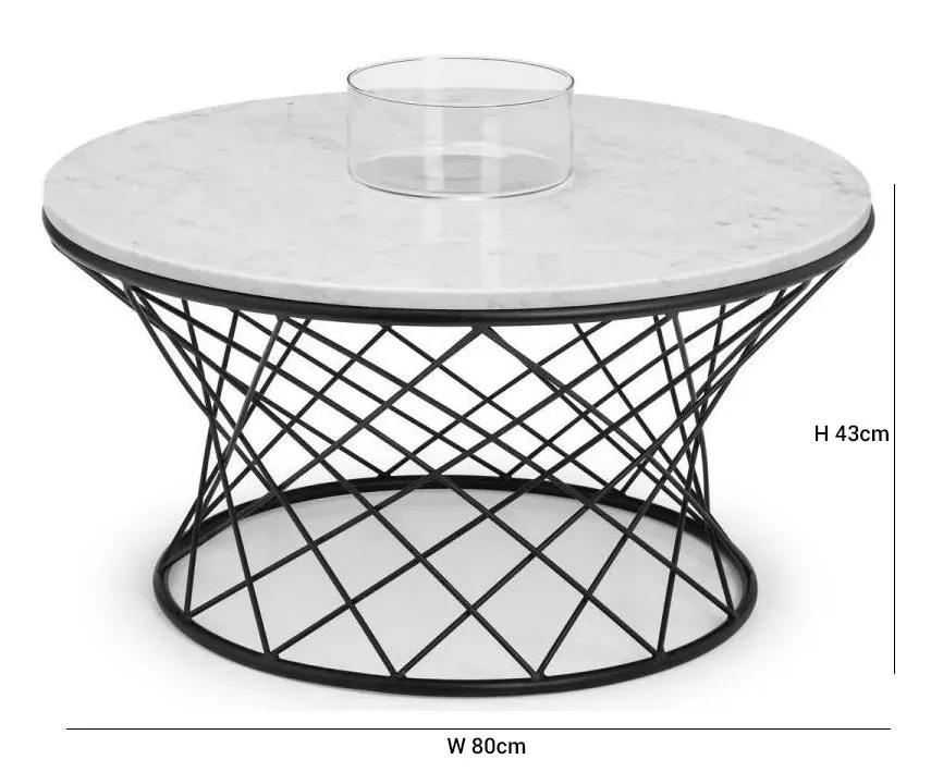 Trevi Round Coffee Table - White Marble