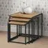 Tribeca Nest of 3 Tables - Euro Oak, Black Metal