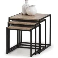 Tribeca Nest of 3 Tables - Sonoma Oak, Black Metal