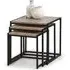 Tribeca Nest of 3 Tables - Sonoma Oak, Black Metal