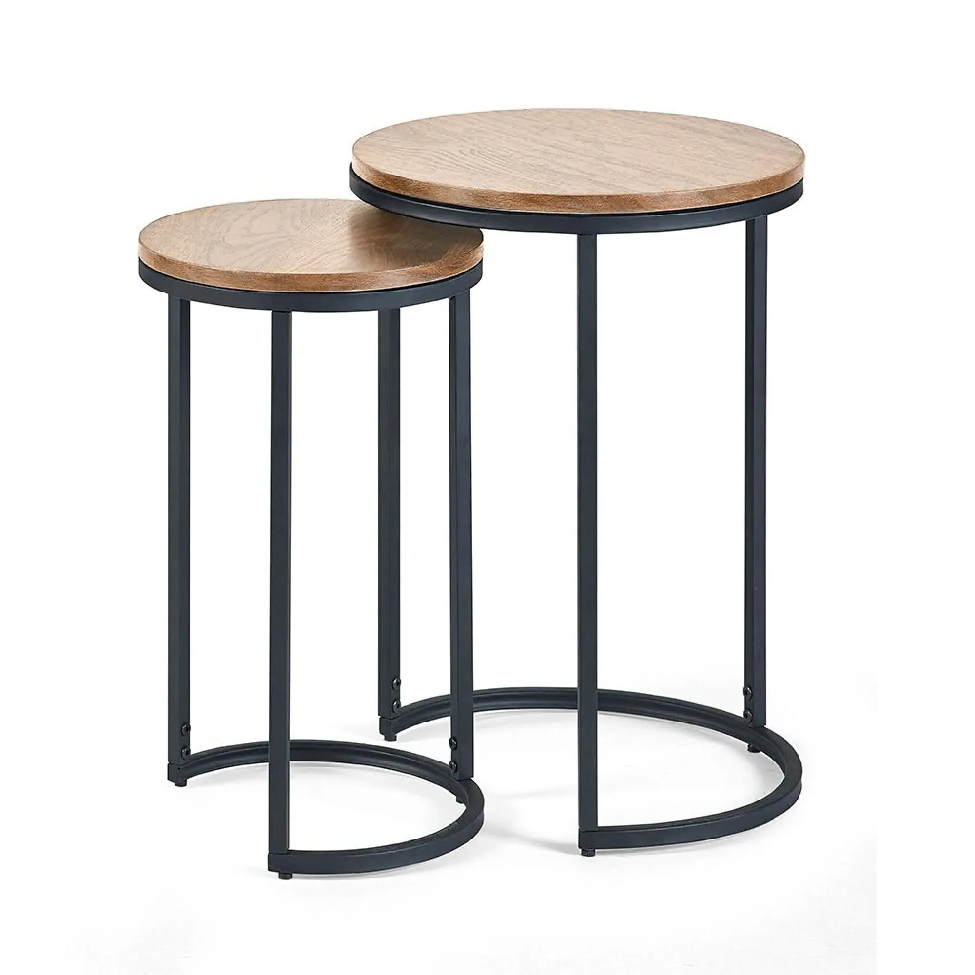 Tribeca Round Nest of 2 Tables - Sonoma Oak