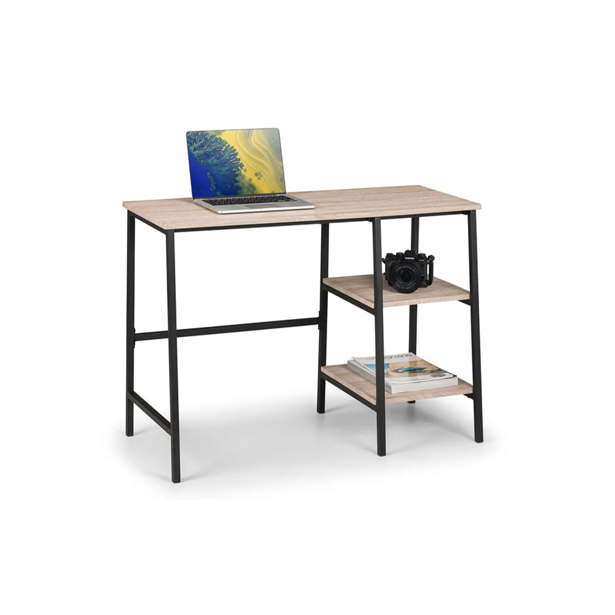Tribeca Writing Desk - Oak, Metal