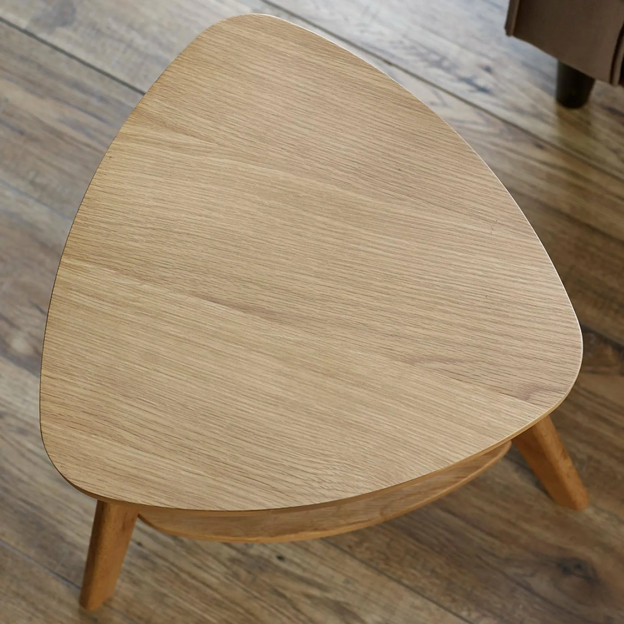 Vera Oak Triangular Side Table - Natural