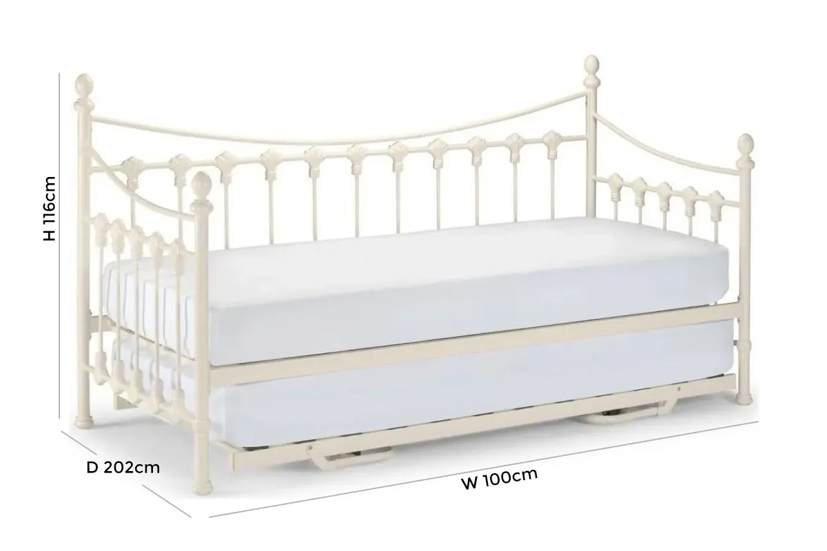 Versailles Metal Frame Day Bed - White