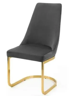 Vittoria Cantilever Dining Chair Set of 2 - Grey, Velvet