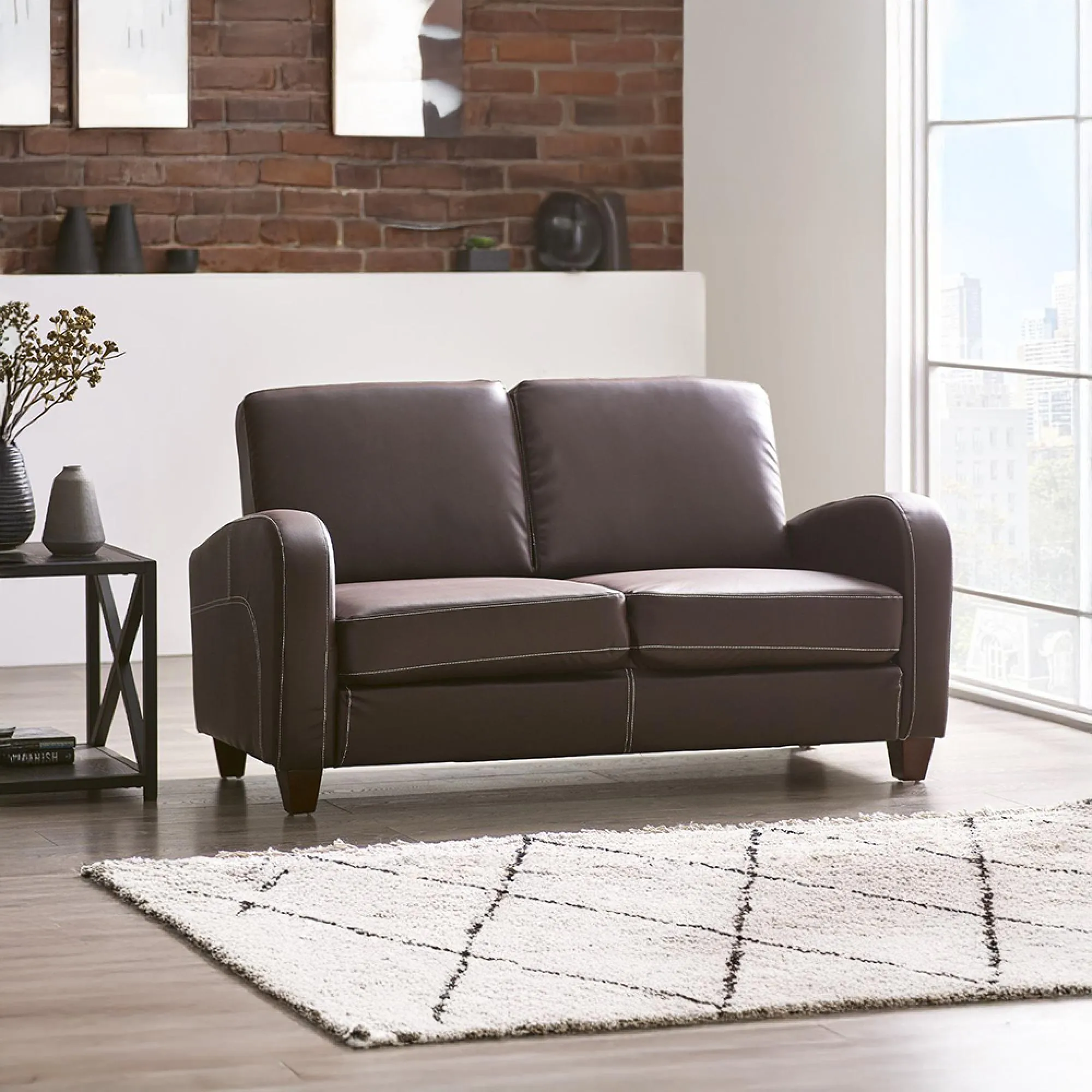 Vivo 2-Seater Sofa - Brown, Faux Leather