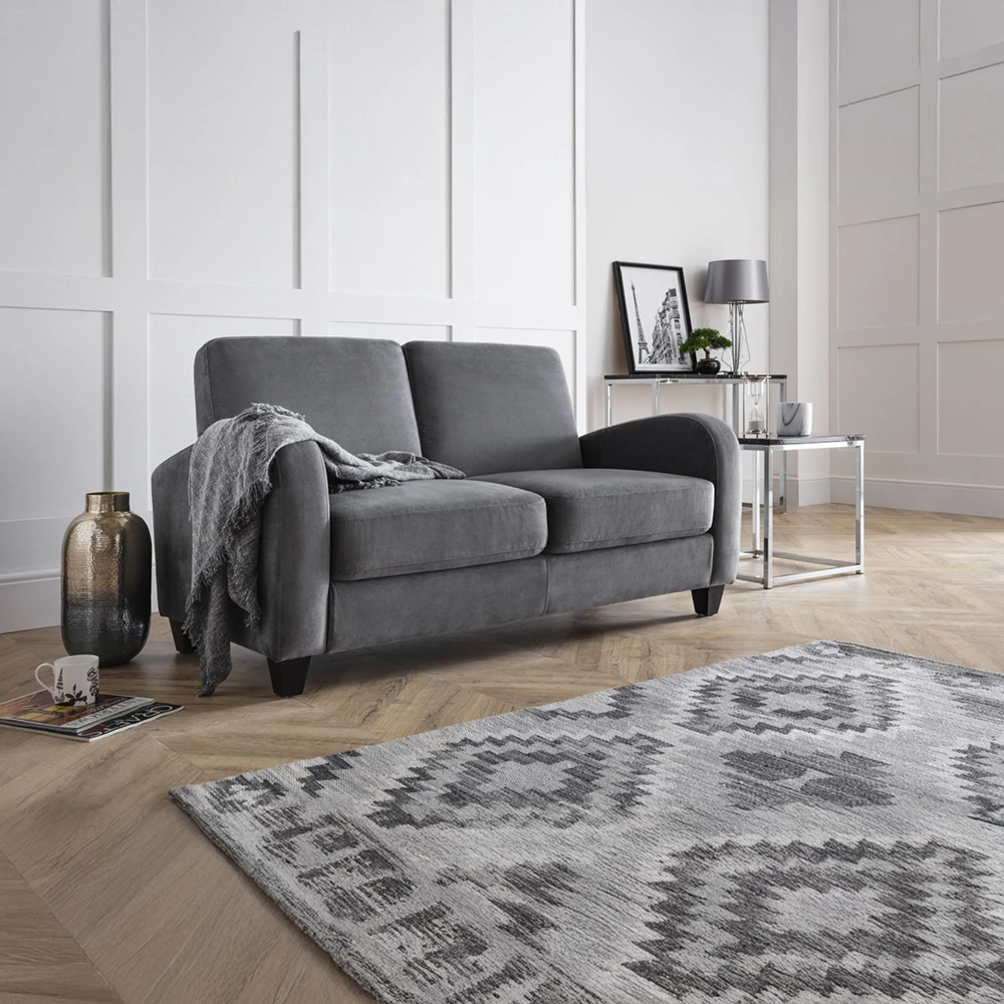 Vivo 3-Seater Sofa - Grey, Chenille
