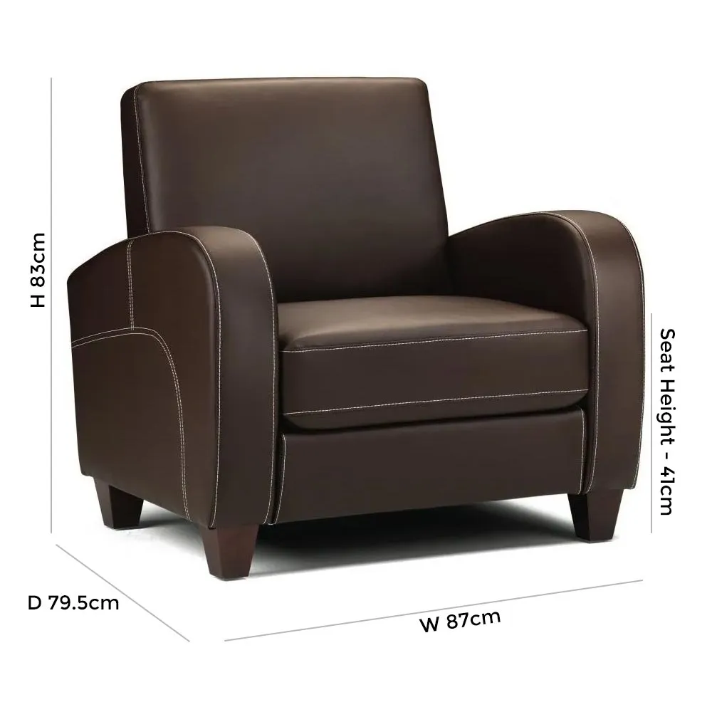 Vivo Armchair - Brown, Faux Leather
