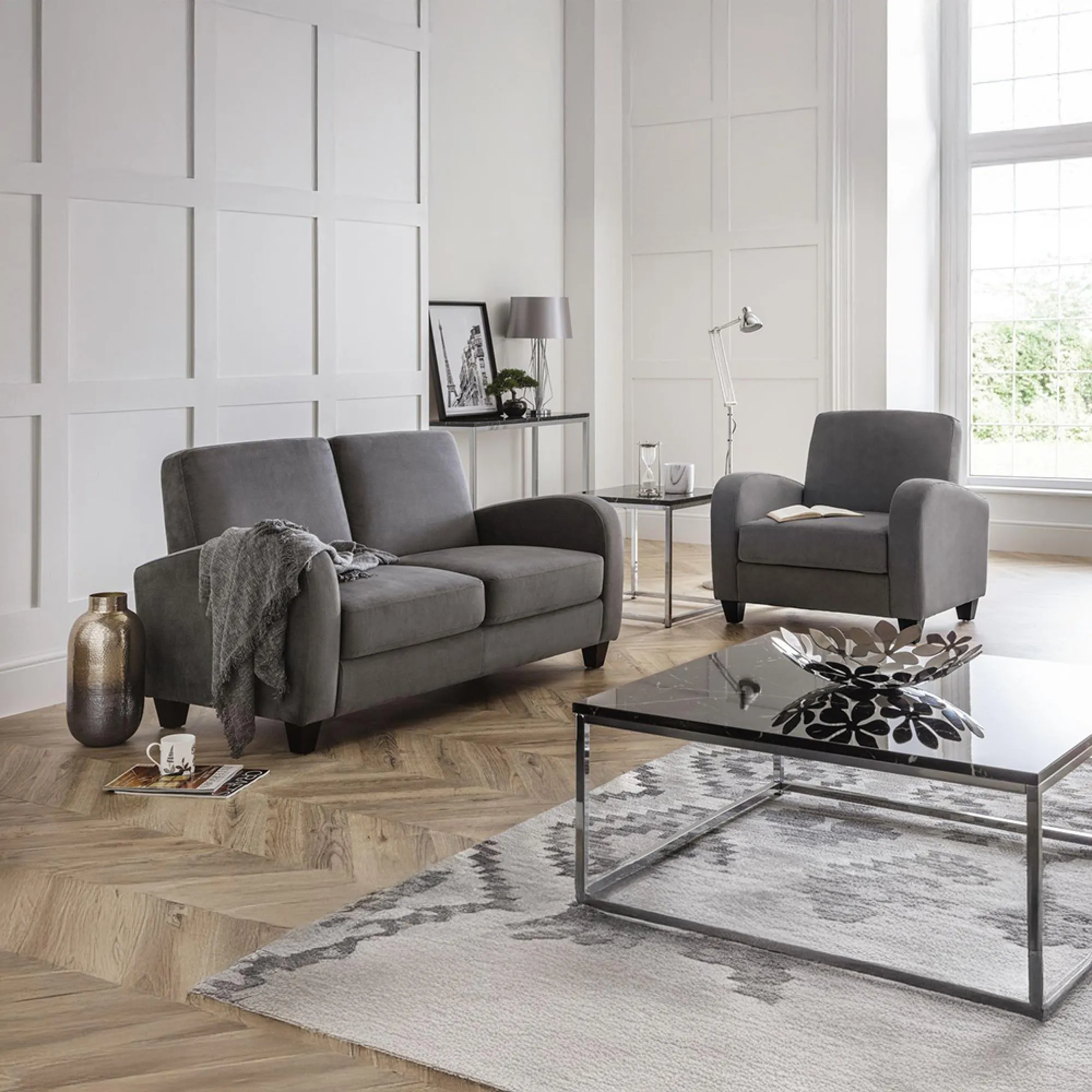 Vivo Armchair - Grey, Chenille