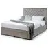 Wilton Deep Button Storage Bed - Grey, Linen