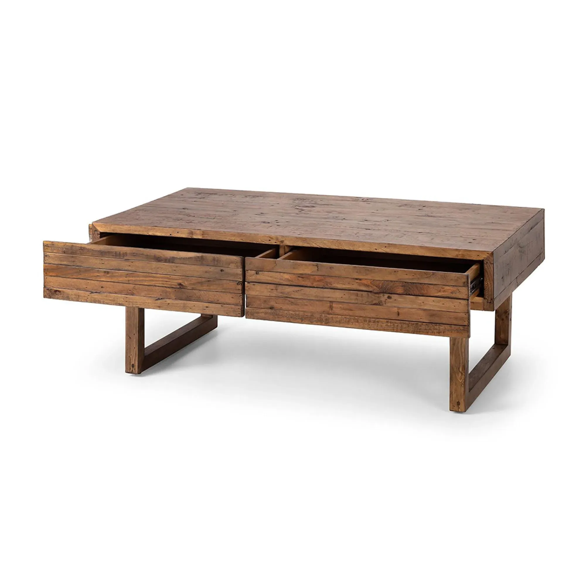 Woburn 2 Drawer Coffee Table - Brown, Reclaimed Pine
