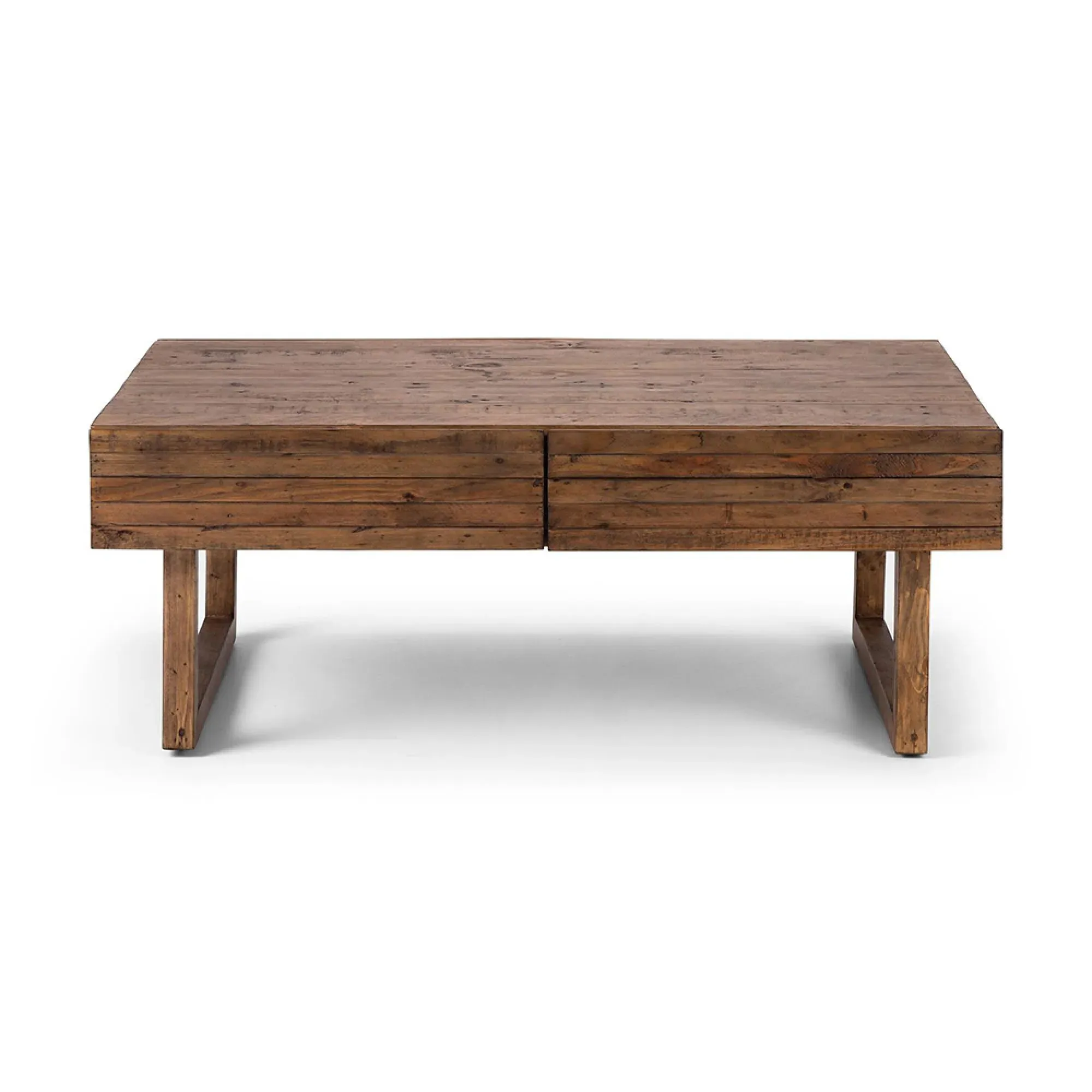 Woburn 2 Drawer Coffee Table - Brown, Reclaimed Pine