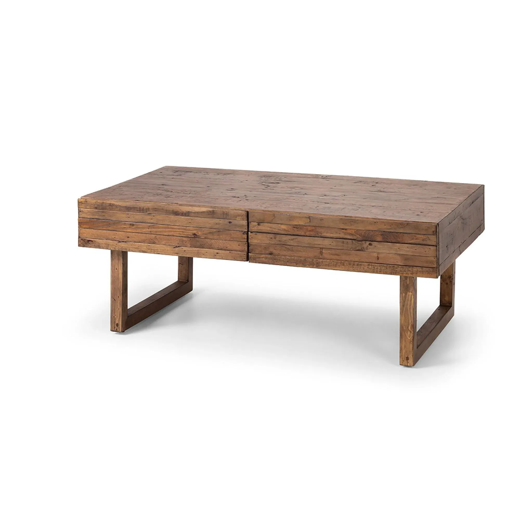 Woburn 2 Drawer Coffee Table - Brown, Reclaimed Pine