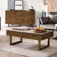 Woburn 2 Drawer Coffee Table - Brown, Reclaimed Pine