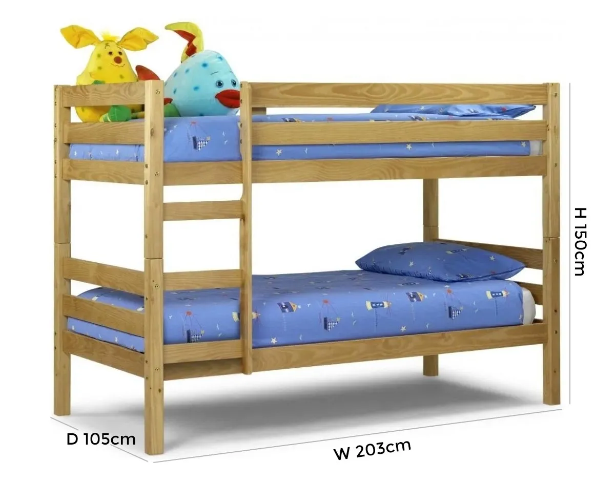 Wyoming Pine Bunk Bed - Low Sheen Lacquer