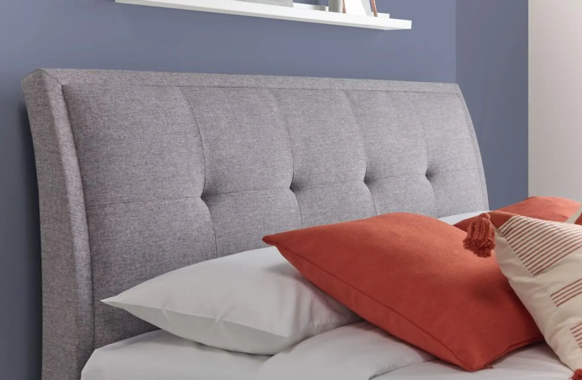 Accent Marbella Ottoman Storage Bed - Grey, Fabric