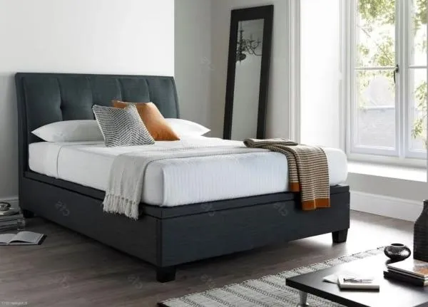 Accent Ottoman Storage Bed - Slate, Fabric