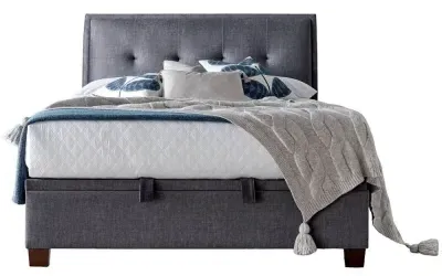 Accent Vogue Ottoman Storage Bed - Grey, Fabric image