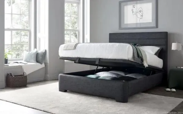 Appleby Ottoman Storage Bed - Pendle Slate, Fabric