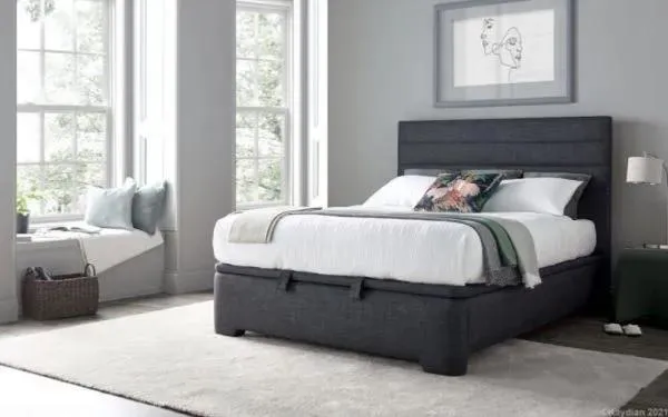 Appleby Ottoman Storage Bed - Pendle Slate, Fabric