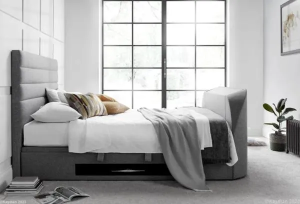 Appleton Ottoman Storage TV Bed - Marbella Grey, Fabric