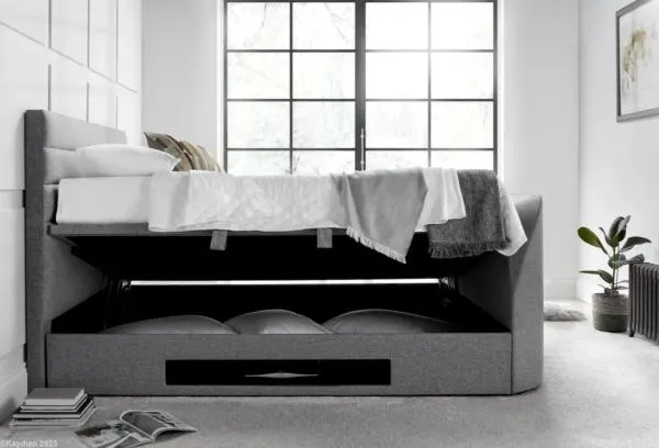 Appleton Ottoman Storage TV Bed - Marbella Grey, Fabric